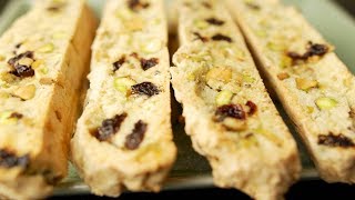 Cranberry Pistachio Biscotti Recipe Demonstration  Joyofbakingcom [upl. by Aivalf612]