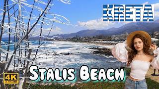 🌴Stalis Beach ☀️ 🇬🇷 Kreta greece stalidabeach crete 4k walkingtour [upl. by Naehgem]