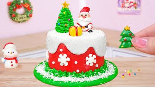 Beautiful Miniature Fondant Christmas Cake Recipe Decorating ☃️🎅 Holiday Cake Ideas By Mini Cakes [upl. by Berry]