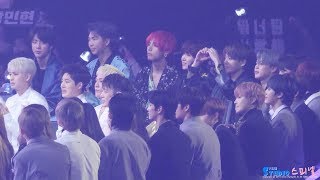 181201 베스트레코드 워너원 WannaOne 수상 방탄소년단 BTS 리액션 Reaction 직캠 by Spinel [upl. by Latsyrd944]