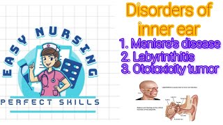 Disorders of inner ear Menieres diseaseLabyrinthitisOtotoxicity tumor 4th sem bsc nursing [upl. by Ojyram]