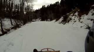 Longest sled ride EVER super fast too Sled riding Montana mountains 2013 [upl. by Pelag]