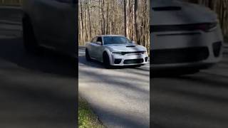 Hellcat Charger and Challenger Fly By 🔥 moparornocar mopar srt hellcat flyby dodgechallenger [upl. by Oinolopa]