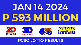 Lotto Result January 14 2024 9pm PCSO [upl. by Clapp477]