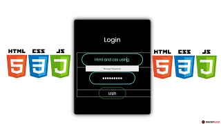 Modern Login Form using Html CSS amp Javascript with Flashlight Hover Login From [upl. by Eiddal213]