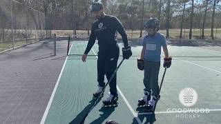 How to hockey stop on inline or roller hockey skates on tile or outside [upl. by Lesna]