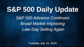 SampP 500 Daily Market Update for Tuesday July 16 2024 [upl. by Acinoryt]