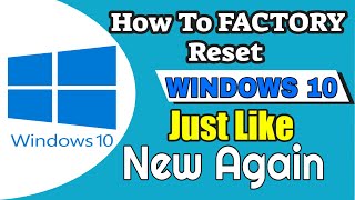 How To Factory Reset Windows 10 Back To Factory Settings  In 2021 [upl. by Ecinwahs941]