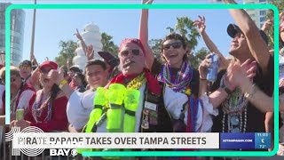 Pirates invade downtown Tampa for the Gasparilla Pirate Fest [upl. by Cosenza183]