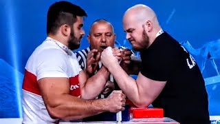 Sandris vs Rino Armwrestling Left Arm All Matches World Combat Games [upl. by Phedra136]