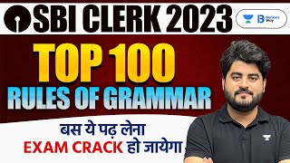 SBI Clerk 2023  TOP 100 Rules of Grammar  English  Vishal [upl. by Beatrice997]