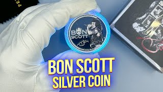 Unboxing Bon Scott 2024 1oz Silver Proof Coloured Coin [upl. by Nilpik]