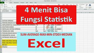 Tutorial Microsoft Excel  Fungsi Statistik  Office Tutorial [upl. by Ylliw]