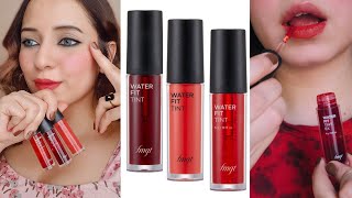 The Faceshop WATERY LIP TINTS Swatches and Quick Review  CandidJyo [upl. by Atis594]