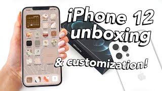 iPhone 12 Pro Max Unboxing amp Aesthetic iOS 14 Customization [upl. by Htbazile808]