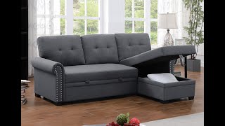 Assembly Instruction for Sleeper Sofa Bed with Round Decoration Arms 43334444 [upl. by Anauqal]