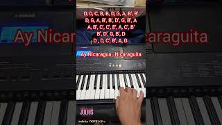 Ay Nicaragua Nicaraguita Easy Piano flauta piano tutorial cover [upl. by Brawner]