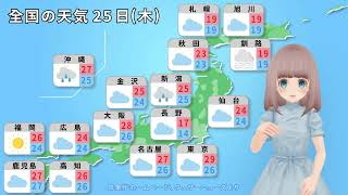 2024年7月25日のAI天気予報【気象予報士みどりちゃん】 [upl. by Akihdar]