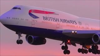 Sunset Heavies at London Heathrow Airport LHR  Over 30 Minutes  200416 [upl. by Emarej]