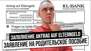 👶 Заполнение Antrag auf Elterngeld — заявление на родительское пособие [upl. by Alleciram]