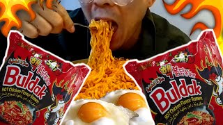 MUKBANG 2X SPICY BULDAK NOODLES [upl. by Johen]