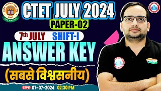 CTET Answer Key 2024  CTET Exam Analysis 1st Shift CTET Paper 2 Solution CTET Exam Review By RWA [upl. by Niad]