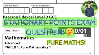 🤔 Answering a STATIONARY POINTS differentiation past exam question A Level Maths 2024 Edexcel [upl. by Acinorav887]