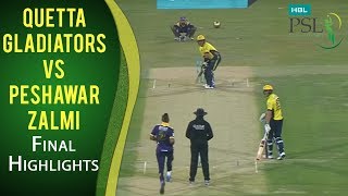 PSL 2017 Final Match Quetta Gladiators vs Peshawar Zalmi Highlights  MA2 [upl. by Anaitsirk]