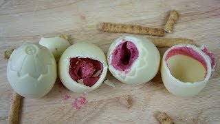 White Chocolate Egg with Strawberry Cream  Argenta Dip Ei [upl. by Bathsheb213]