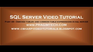 Derived tables and common table expressions in sql server Part 48 [upl. by Jaworski580]
