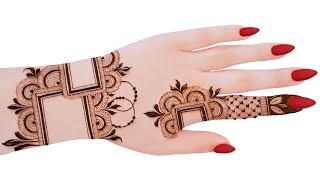 Very beautiful Square back hand Heart mehndi design  easy mehndi design  mehndi ka design mehndi [upl. by Nitz]