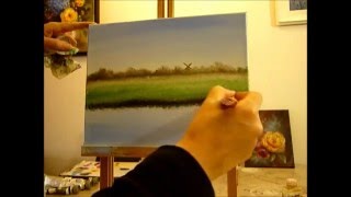 stilstaand water realtime allaprima Bob Ross style  olieverf allaprima schilderen tutorial [upl. by Sabu]