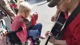 7 year old autistic blind girl in a wheel chair plays guitar for the first time [upl. by Erfert138]