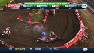 Barcia vs Malcolm Stewart crash AMA Supercross 2014 Daytona [upl. by Rosenblum]