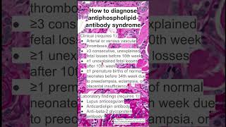 How to diagnose antiphospholipid antibody syndrome [upl. by Weiler]