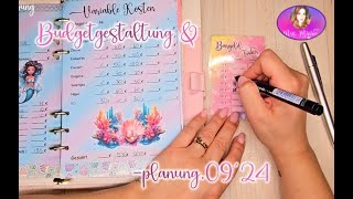 😎 Budgetplanung Gestaltung 09´24🍁Zauberei💫umschlagmethode 😍Monatsverlosung💝Minimi🎀 [upl. by Campagna]