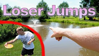 High Stakes Disc Golf Loser Jumps In Pond [upl. by Stokes251]