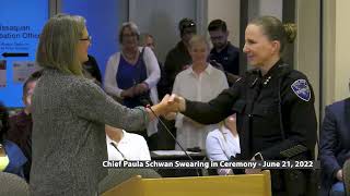 Mayor Pauly Welcomes the Issaquah Police Departments New Chief Paula Schwan [upl. by Bridgid]