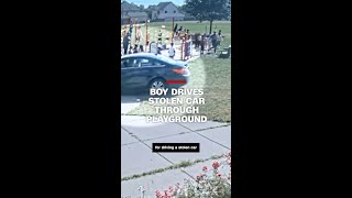 10yearold drives stolen car through school playground [upl. by Affer]