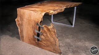 Live Edge Waterfall Coffee Table  Woodworking HowTo [upl. by Oram]