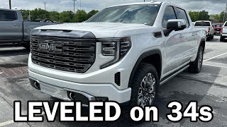 2023 GMC Sierra DENALI Ultimate 1500 Leveled on 34s [upl. by Norean]