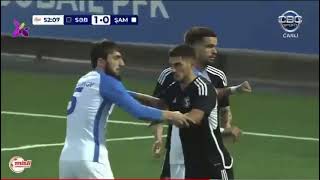 Azərbaycanda futbolçu futbolçunu yumruğun altına saldı [upl. by Anuayek994]