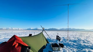 Snow Shelter In Alaska Ham Radio [upl. by Ahseid366]