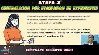 CONTRATO DOCENTE POR EVALUACIÓN DE EXPEDIENTES 2024 [upl. by Woodall655]