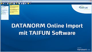 DATANORM Online Import mit TAIFUN Handwerkersoftware [upl. by Calva]