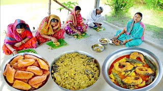 করোলা আর রুই মাছের ঝোল দিয়ে সবাই একথালা করে ভাত খেয়ে নিলো সাথে মোচার ঘন্ট আর চলকুমড়ো রেসিপি [upl. by Attelahs]