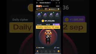 Hamster Kombat Daily cipher code 12 Sep 2024  Daily Cipher Code ciphercodes [upl. by Clougher]