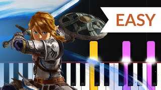 Main Theme  Hyrule Warriors Age of Calamity EASY Piano Tutorial [upl. by Raskin918]