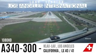 LAX Cockpit Landing A340  LONG VERSION HD [upl. by Anthony]