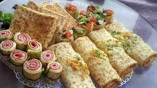 Crêpes salées farçies 4 saveurs كريب مالح بأربع حشوات سهلة [upl. by Eugaet]